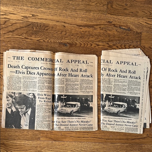 Vintage Commercial Appeal 4 Days Elvis Presley Death Coverage Newspapers - Picture 3 of 6